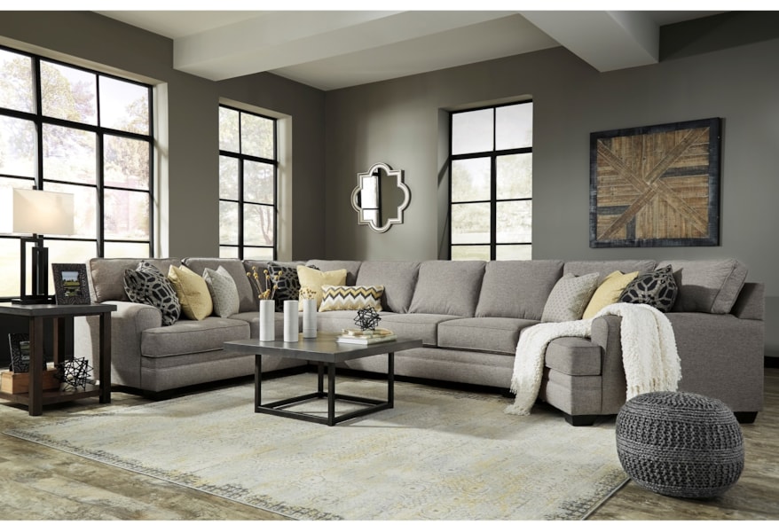Benchcraft Cresson Contemporary 4 Piece Sectional W Cuddler