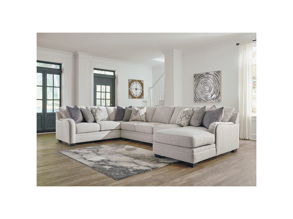 Benchcraft By Ashley Dellara Casual 5 Piece Sectional With Right Chaise Royal Furniture Sectional Sofas