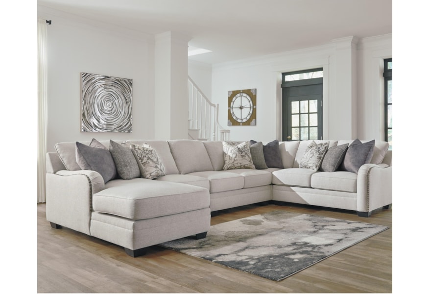 Benchcraft Dellara Casual 5 Piece Sectional With Left Chaise Standard Furniture Sectional Sofas