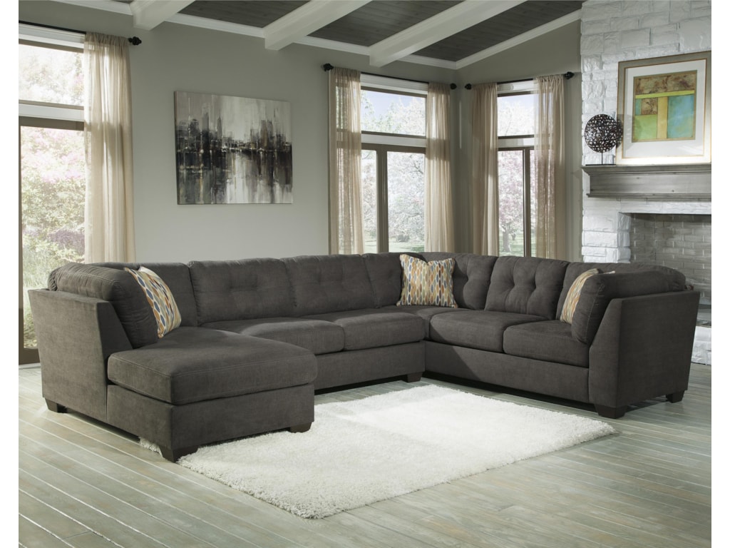 Benchcraft By Ashley Delta City Steel 3 Piece Modular Sectional Benchcraft By Ashley Delta City Steel3 Piece Modular Sectional With Left Chaise