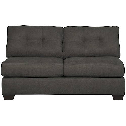 Benchcraft By Ashley Delta City Steel Contemporary Armless Benchcraft By Ashley Delta City Steel Contemporary Armless Loveseat With Tufted Back
