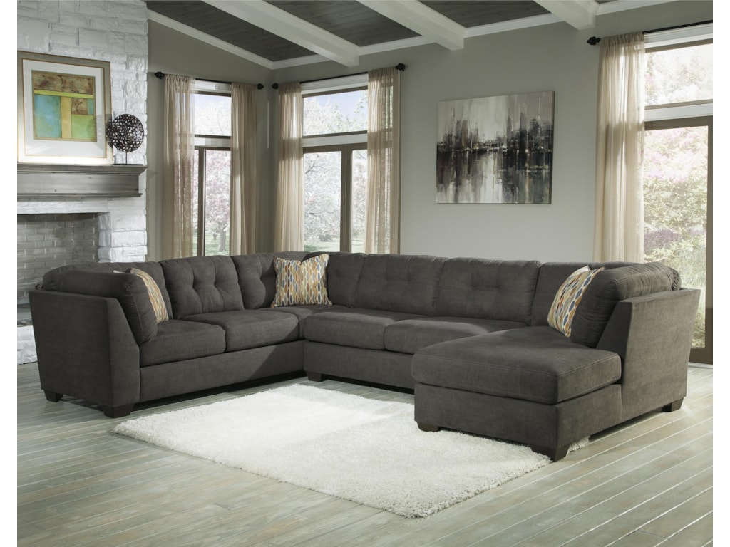 Benchcraft Delta City Steel 3 Piece Modular Sectional With Right Benchcraft Delta City Steel3 Piece Modular Sectional With Right Chaise