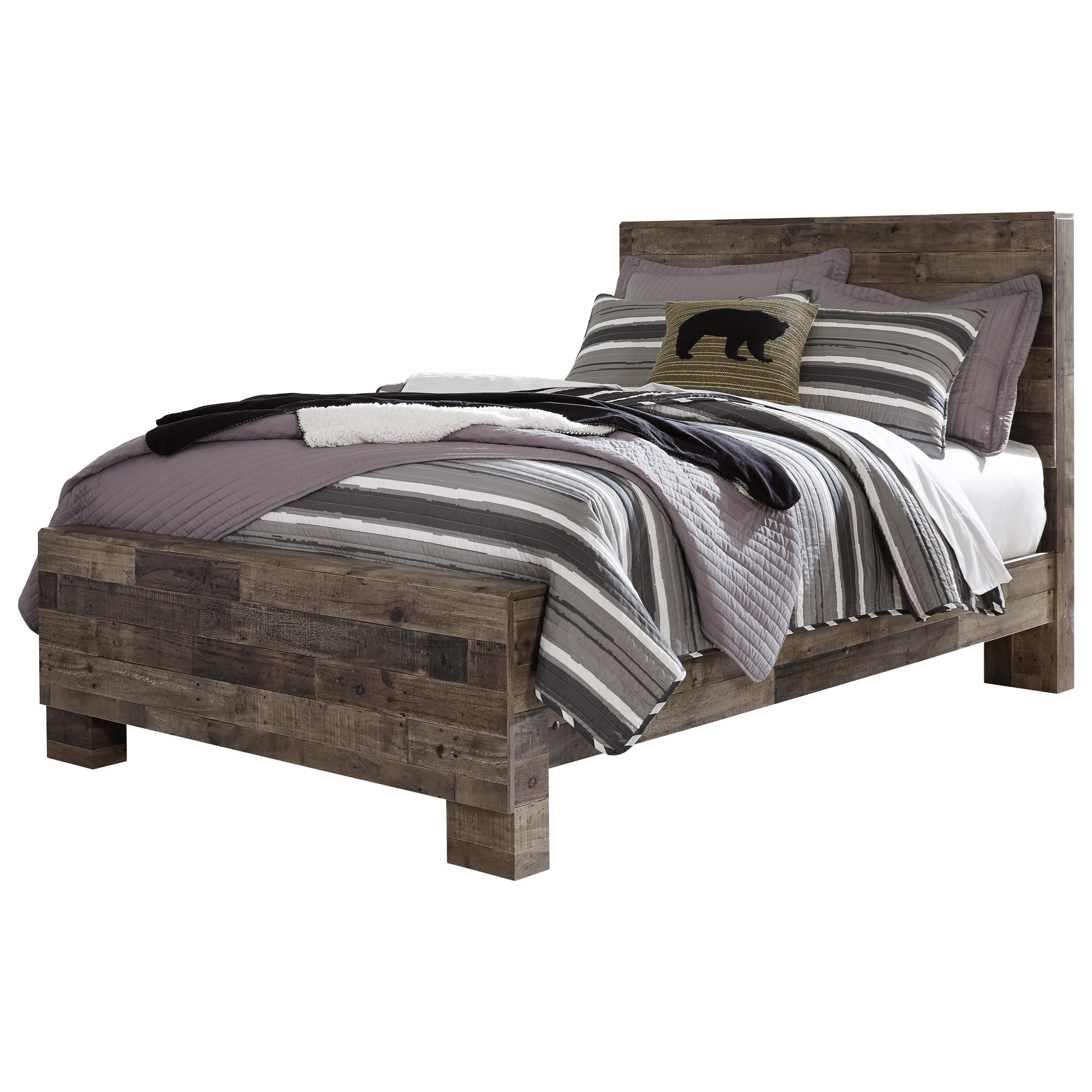 Benchcraft By Ashley Derekson Rustic Modern Full Panel Bed Coconis Furniture Mattress 1st Panel Beds