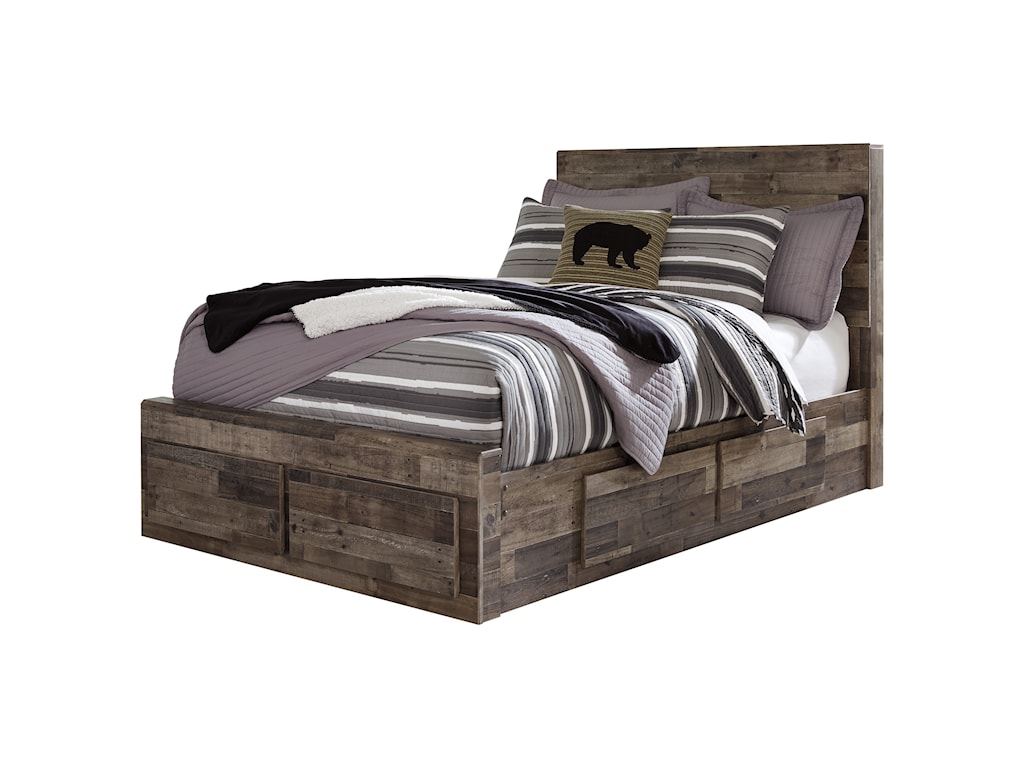 Benchcraft by Ashley Derekson Rustic Modern Full Storage Bed with 