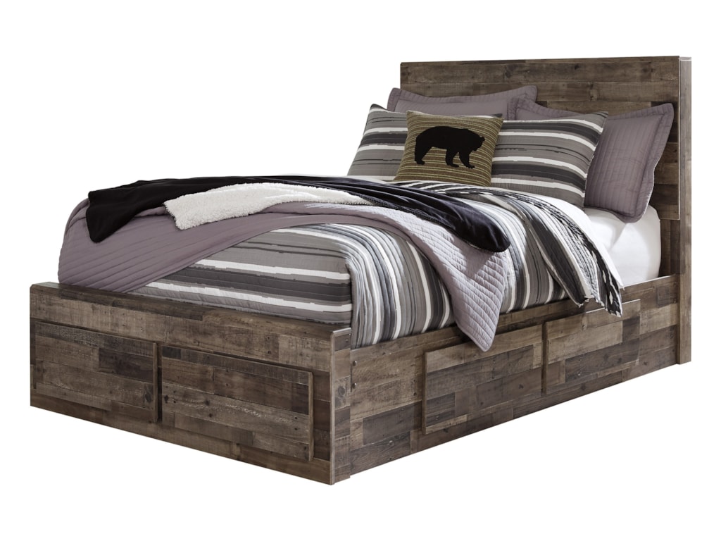 Benchcraft by Ashley Derekson Rustic Modern Full Storage Bed with 