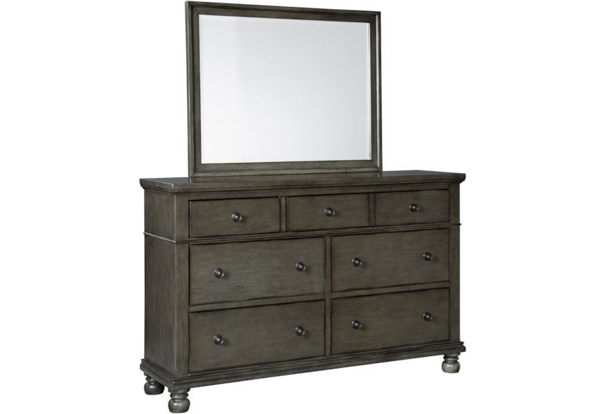 Jb King Devensted Transitional Seven Drawer Dresser Mirror Set