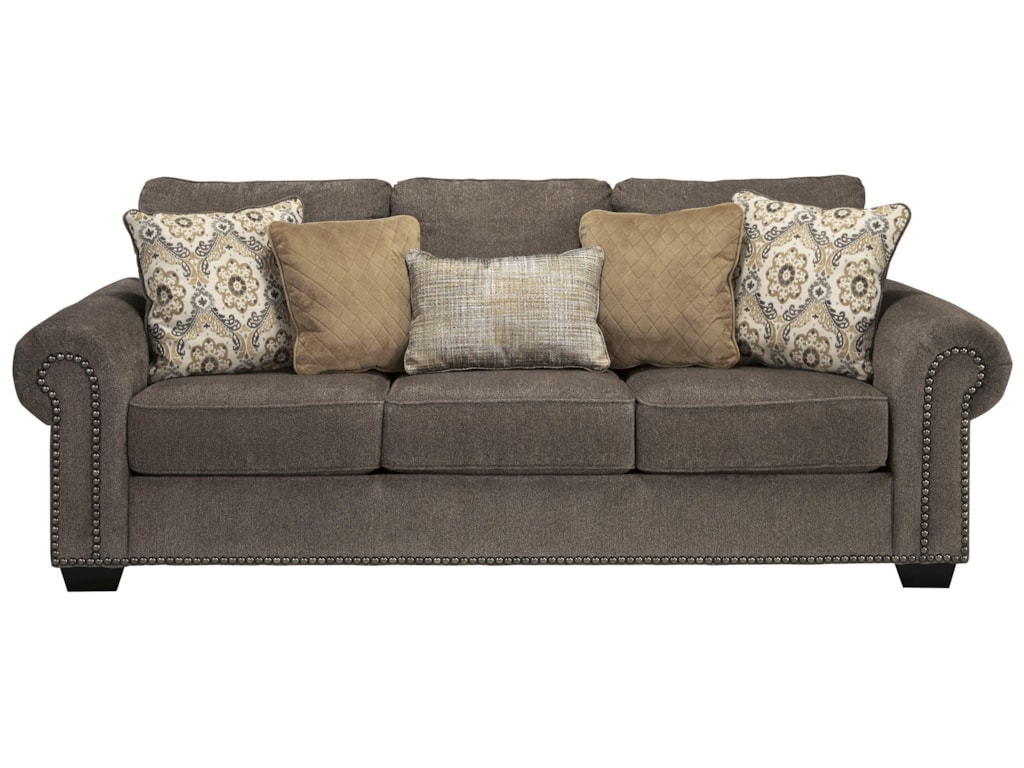 Emelen Transitional Sofa With Nailhead Trim Coil Seating By Benchcraft At Dunk Bright Furniture