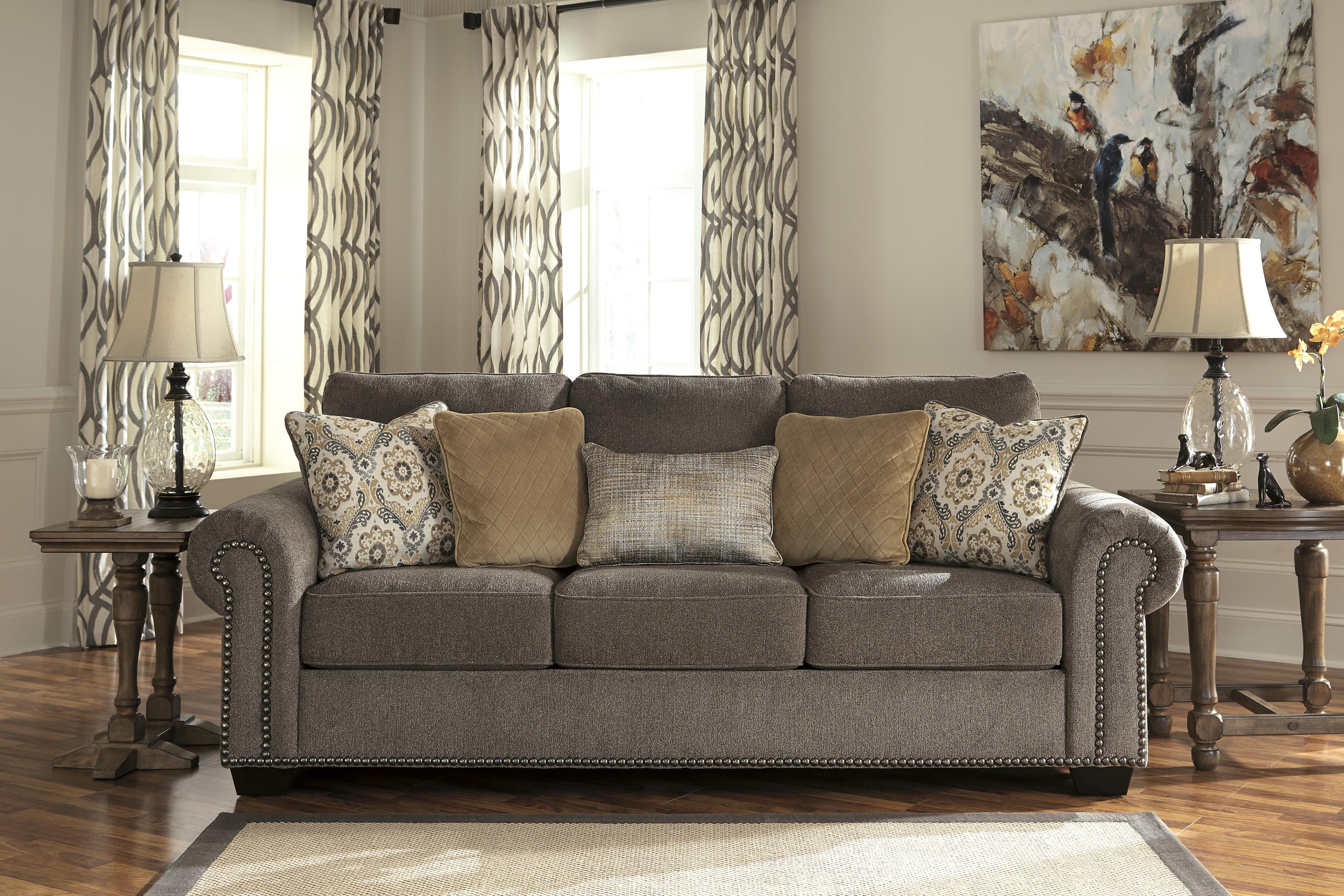Benchcraft Emelen 4560038 Transitional Sofa With Nailhead Trim