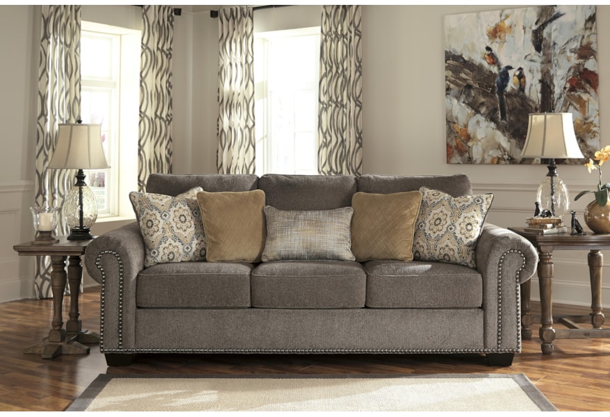Benchcraft Emelen 4560038 Transitional Sofa With Nailhead Trim