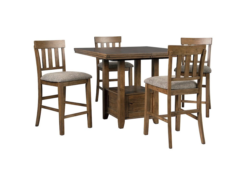 Benchcraft By Ashley Flaybern 5 Piece Counter Table Set Royal Furniture Pub Table And Stool Sets