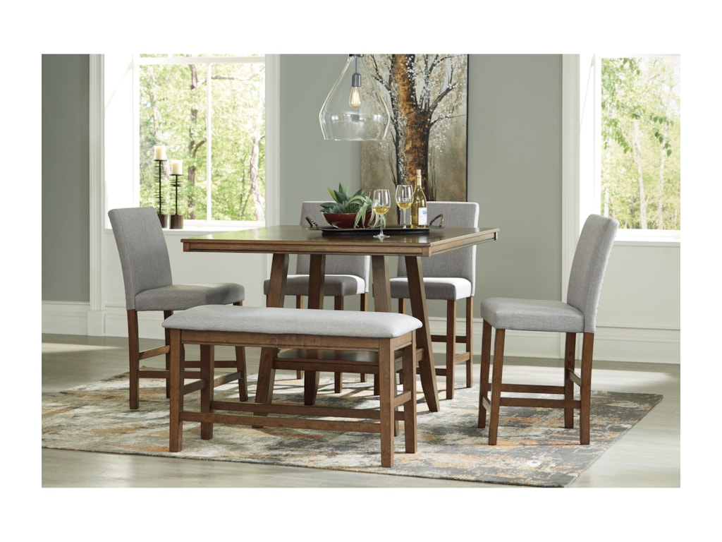 Benchcraft By Ashley Glennox 6 Piece Counter Height Table Set With