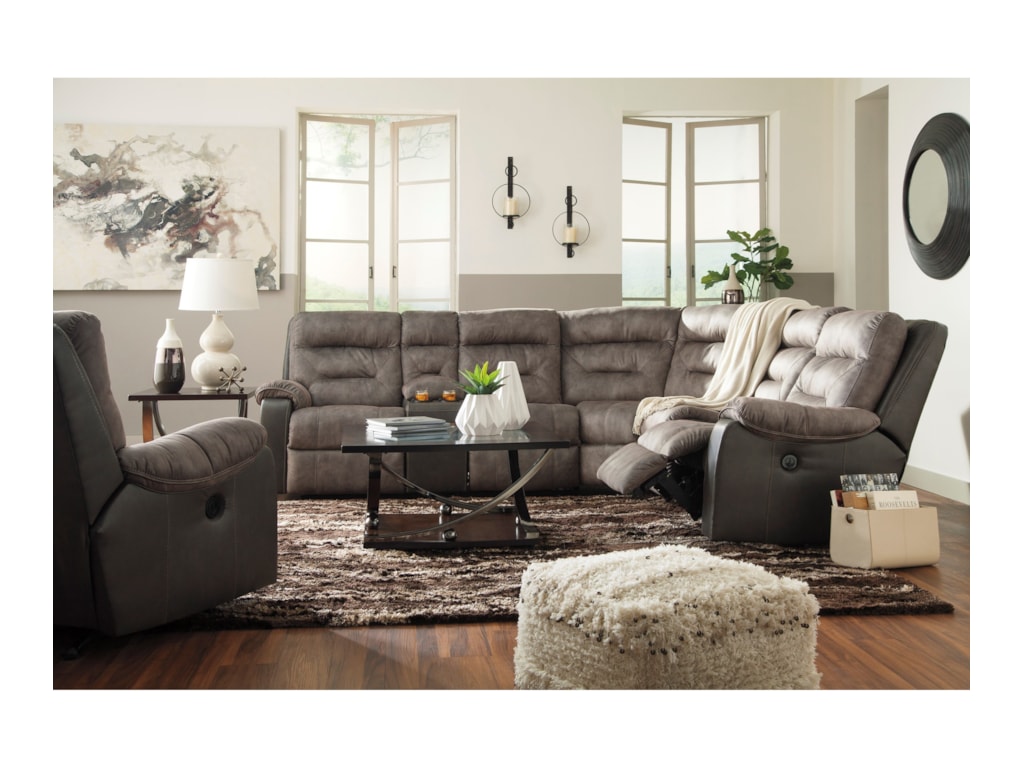benchcraft hacklesbury reclining living room group virginia