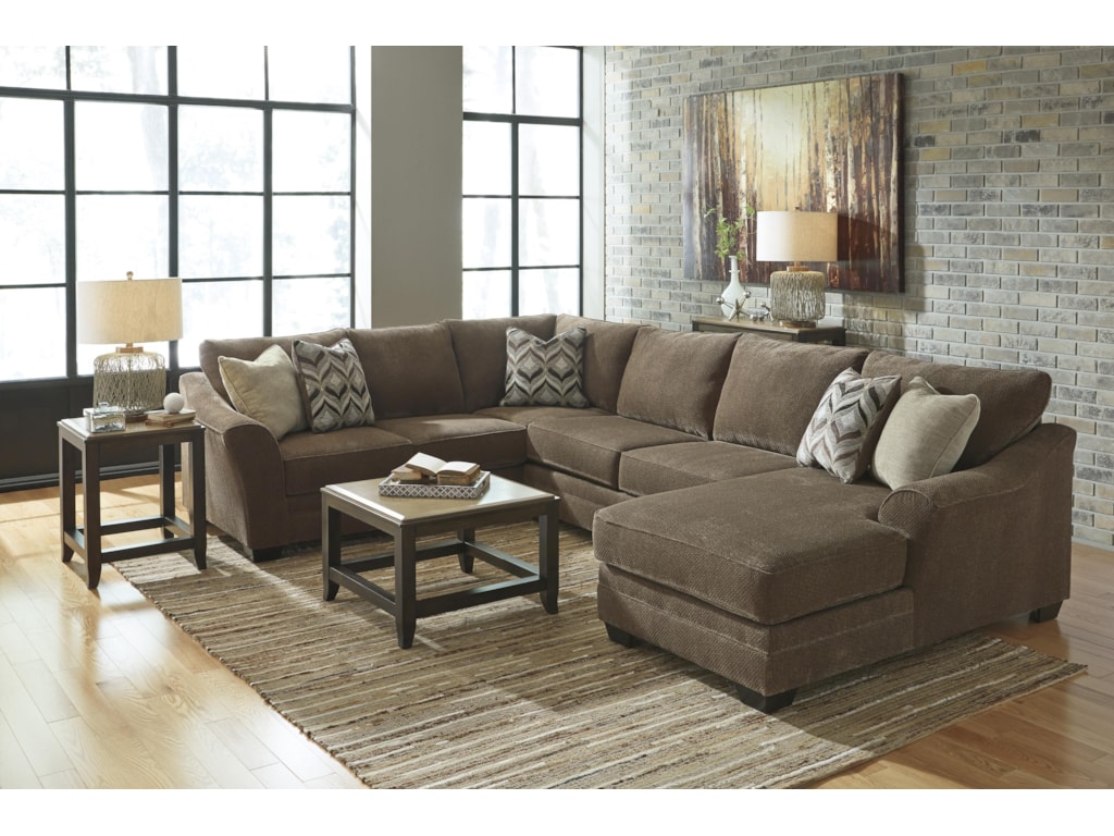 Benchcraft Justyna Contemporary 3 Piece Sectional With Right Chaise Benchcraft Justyna Contemporary 3 Piece Sectional With Right Chaise