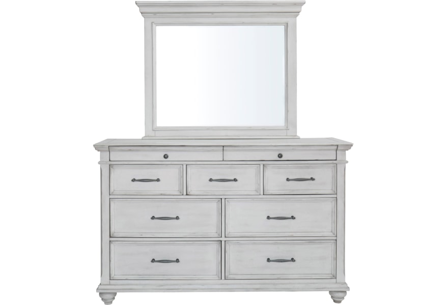 Benchcraft Kanwyn Cottage 9 Drawer Dresser And Mirror Set