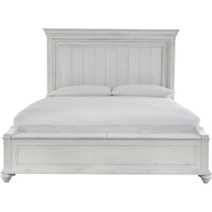 Benchcraft Kanwyn Relaxed Vintage King Panel Bed With Storage Bench Standard Furniture Panel Beds