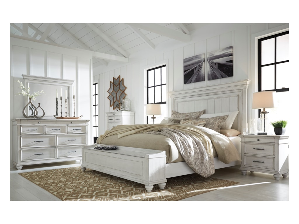 Benchcraft Kanwyn Relaxed Vintage King Panel Bed With Storage