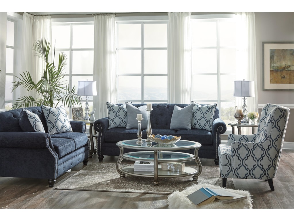 Benchcraft Lavernia 7130438 35 21 Navy Sofa Loveseat And Accent Benchcraft Lavernia 7130438 35 21 Navy