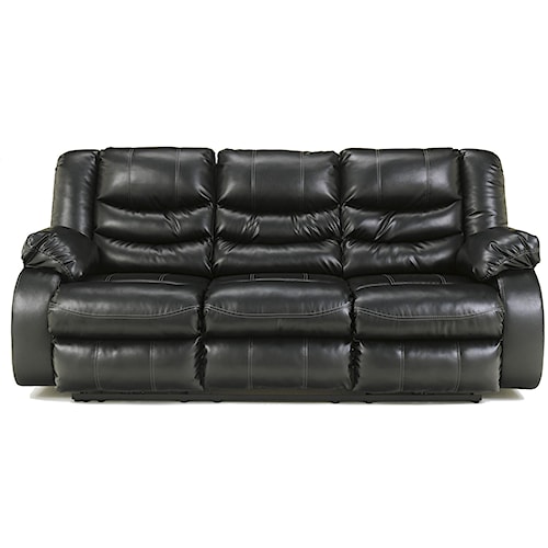Benchcraft Linebacker Durablend Black Contemporary Reclining Sofa Benchcraft Linebacker Durablend Black Contemporary Reclining Sofa With Pillow Arms