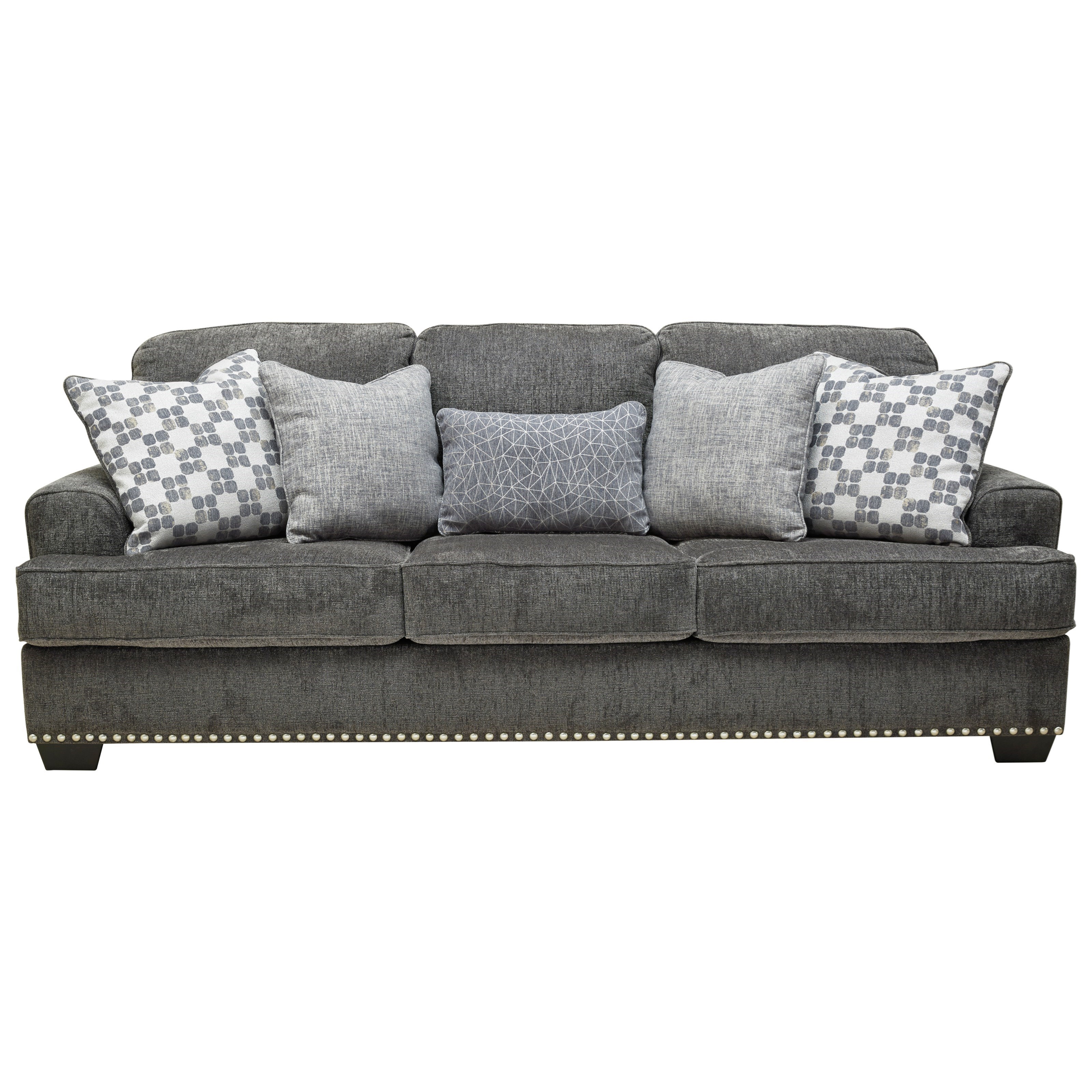Benchcraft By Ashley Locklin Transitional Sofa With Nailhead Trim