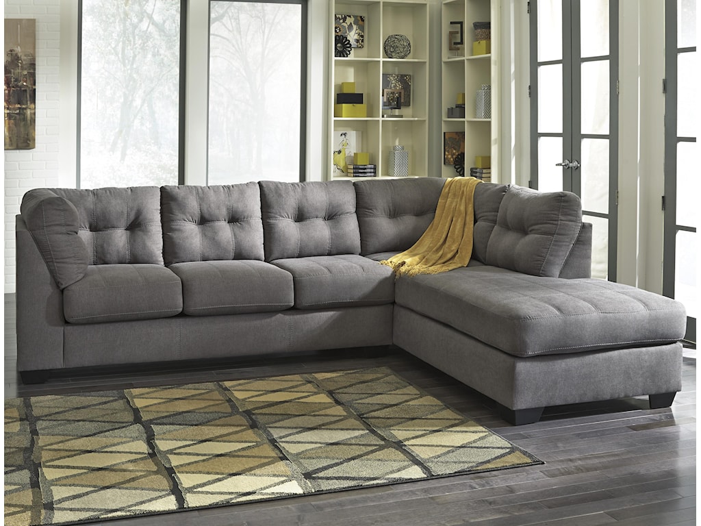Ashley Furniture Benchcraft Maier Charcoal 2 Piece Sectional W