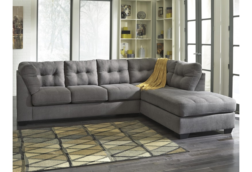 maier charcoal 2 piece sectional w sleeper sofa chaise