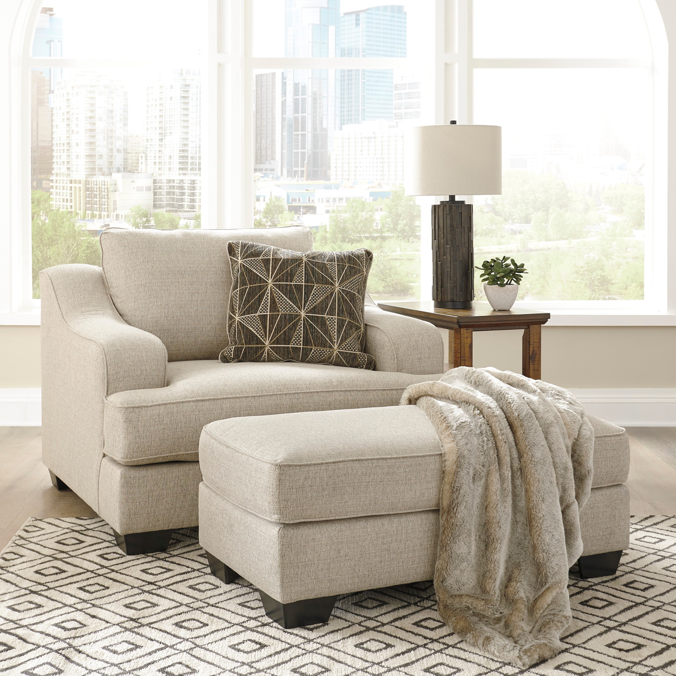 Benchcraft By Ashley Marciana Chair And A Half With Ottoman