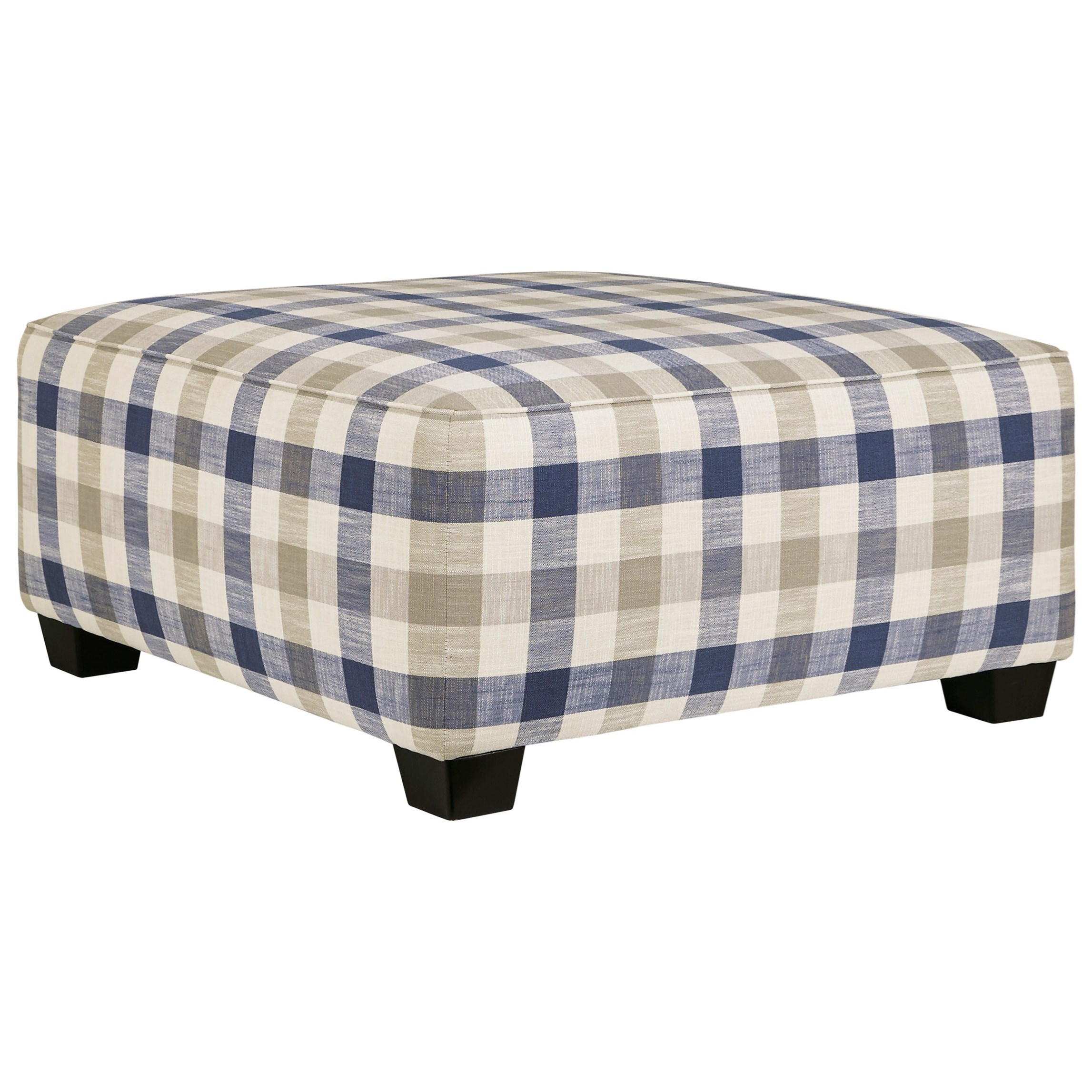 Benchcraft By Ashley Meggett Plaid Square Oversized Accent Ottoman