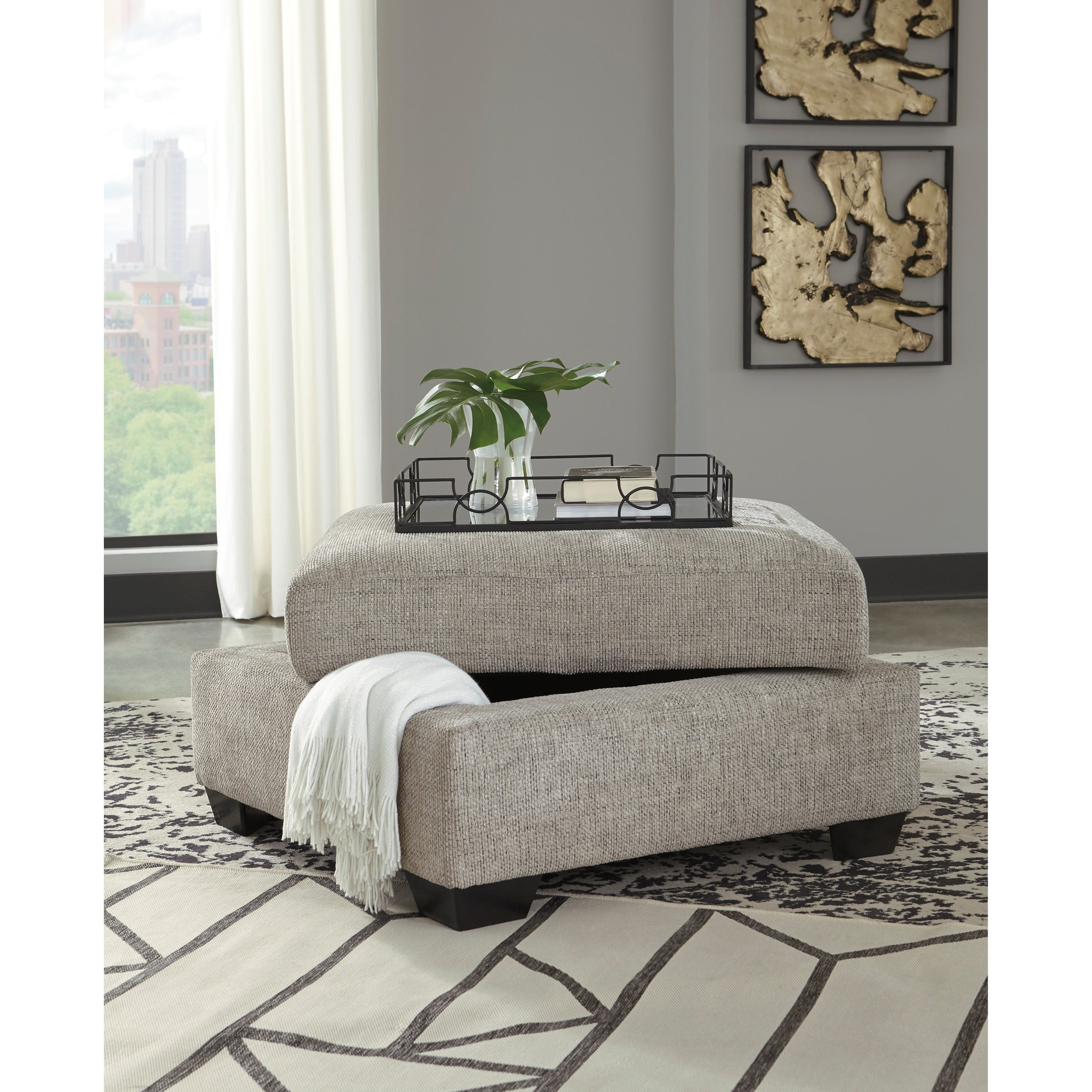 Benchcraft Megginson Contemporary Ottoman With Storage Furniture