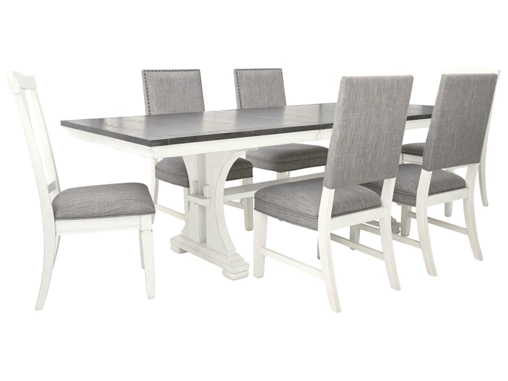 Benchcraft By Ashley Nashbryn Transitional 7 Piece Dining Set With Upholstered Dining Chairs Royal Furniture Dining 7 Or More Piece Sets Benchcraft By Ashley Nashbryn Transitional 7 Piece Dining Set With Upholstered Dining Chairs Royal Furniture Dining 7 Or More Piece Sets