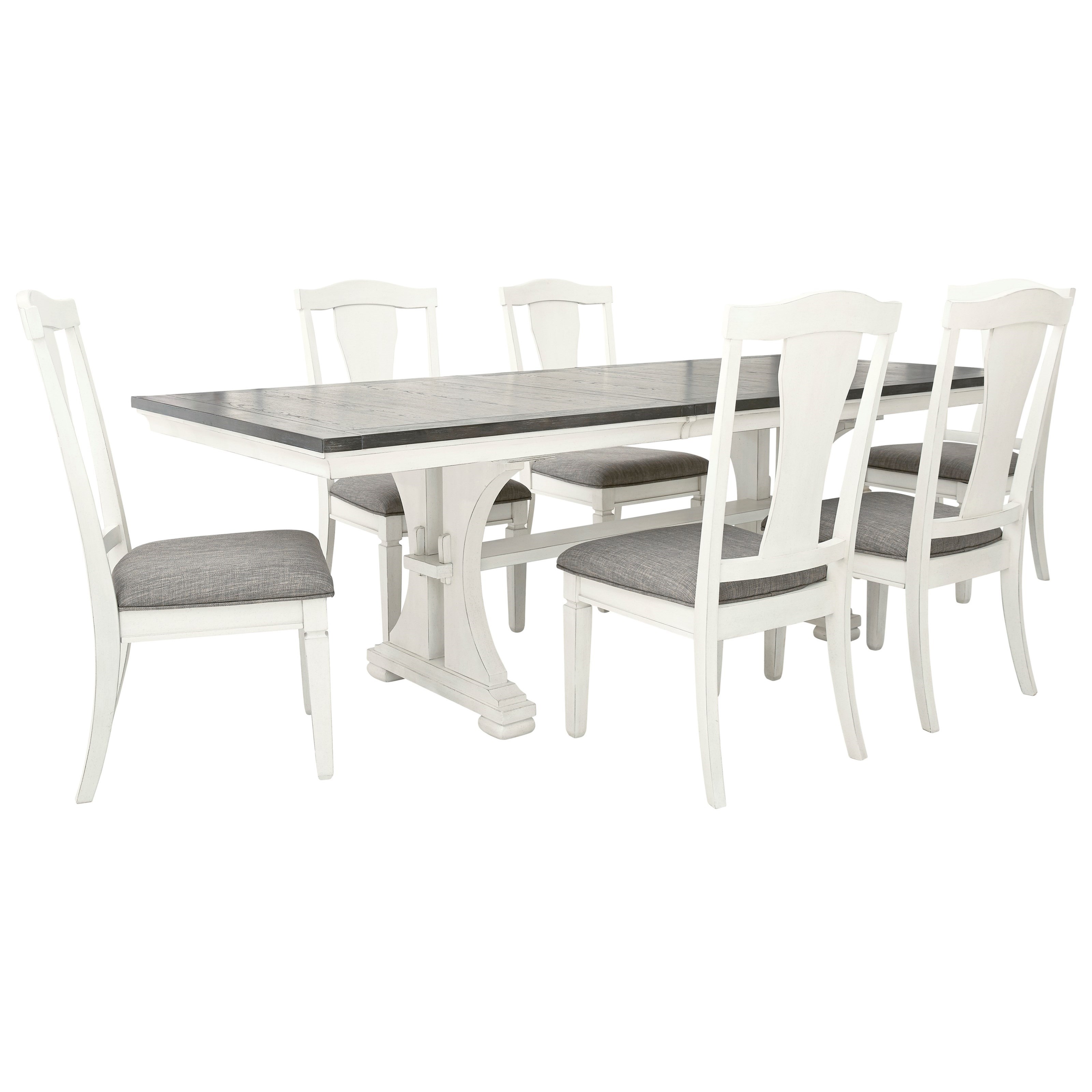 Benchcraft Nashbryn 7 Piece Dining Set With Upholstered Chairs Value City Furniture Dining 7 Or More Piece Sets