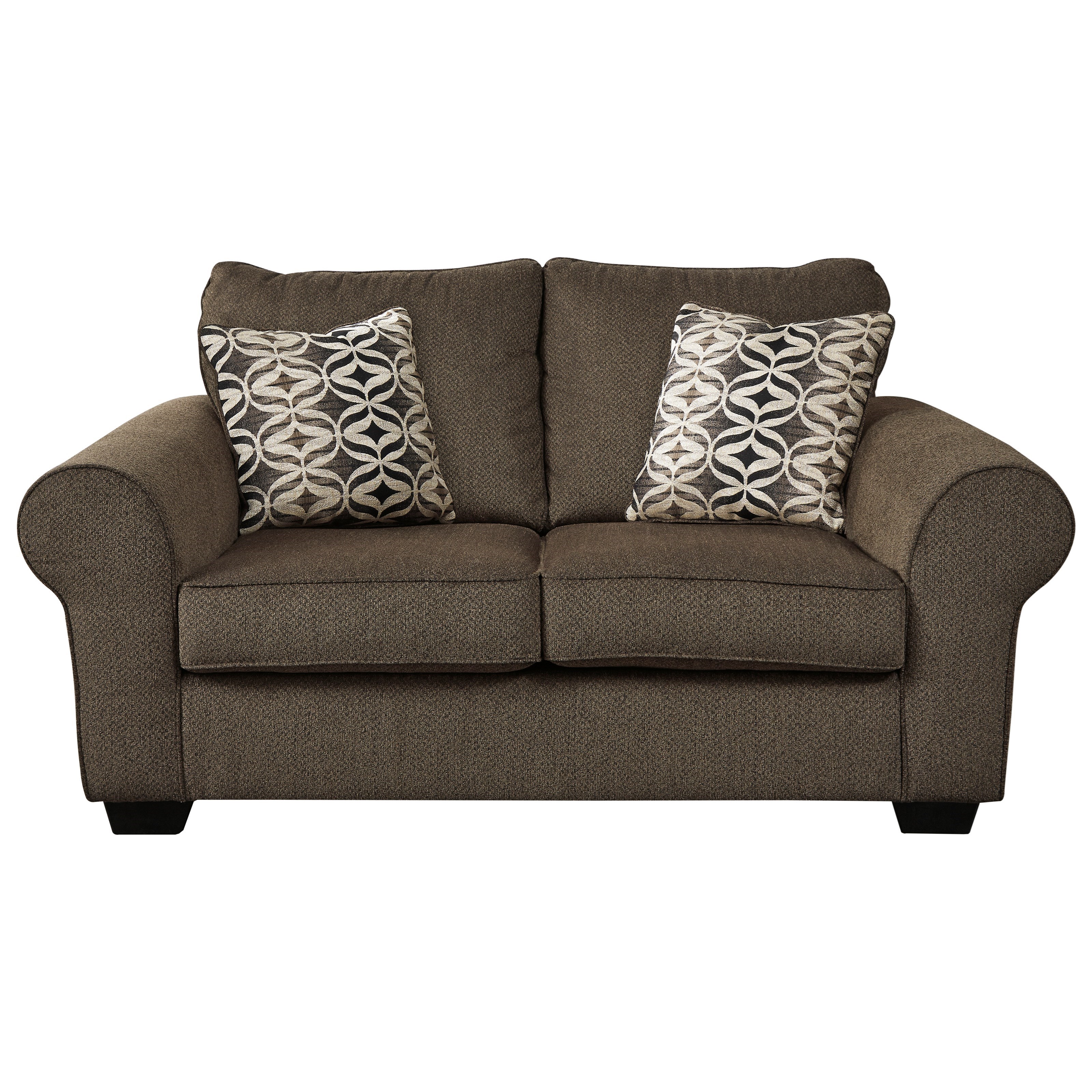 Benchcraft By Ashley Nesso Loveseat With Rolled Arms Royal