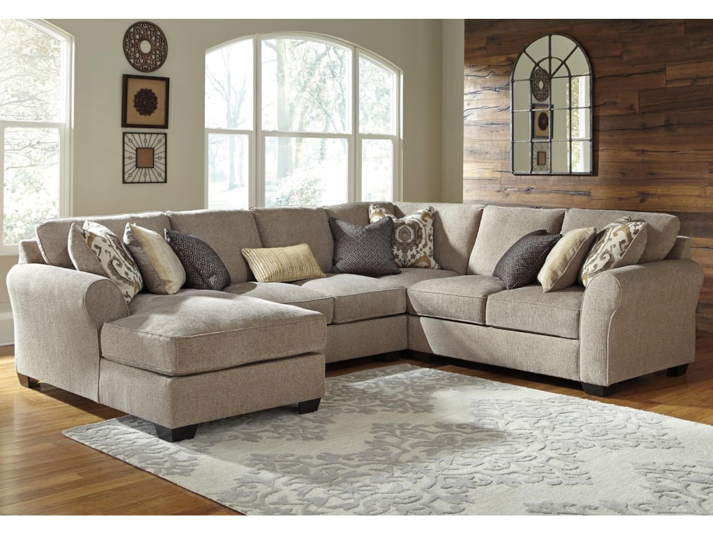 Benchcraft Pantomine 4 Piece Sectional With Left Chaise Household Benchcraft Pantomine4 Piece Sectional With Left Chaise