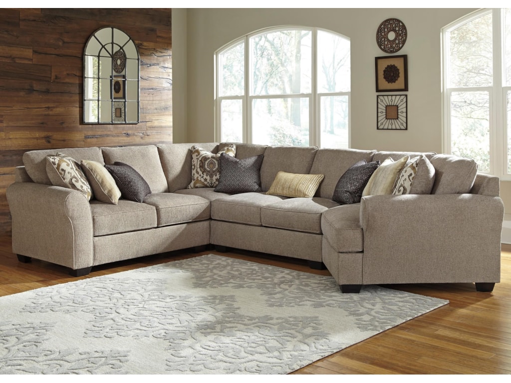 Pantomine 4 Piece Sectional With Right Cuddler By Benchcraft Ashley At Royal Furniture