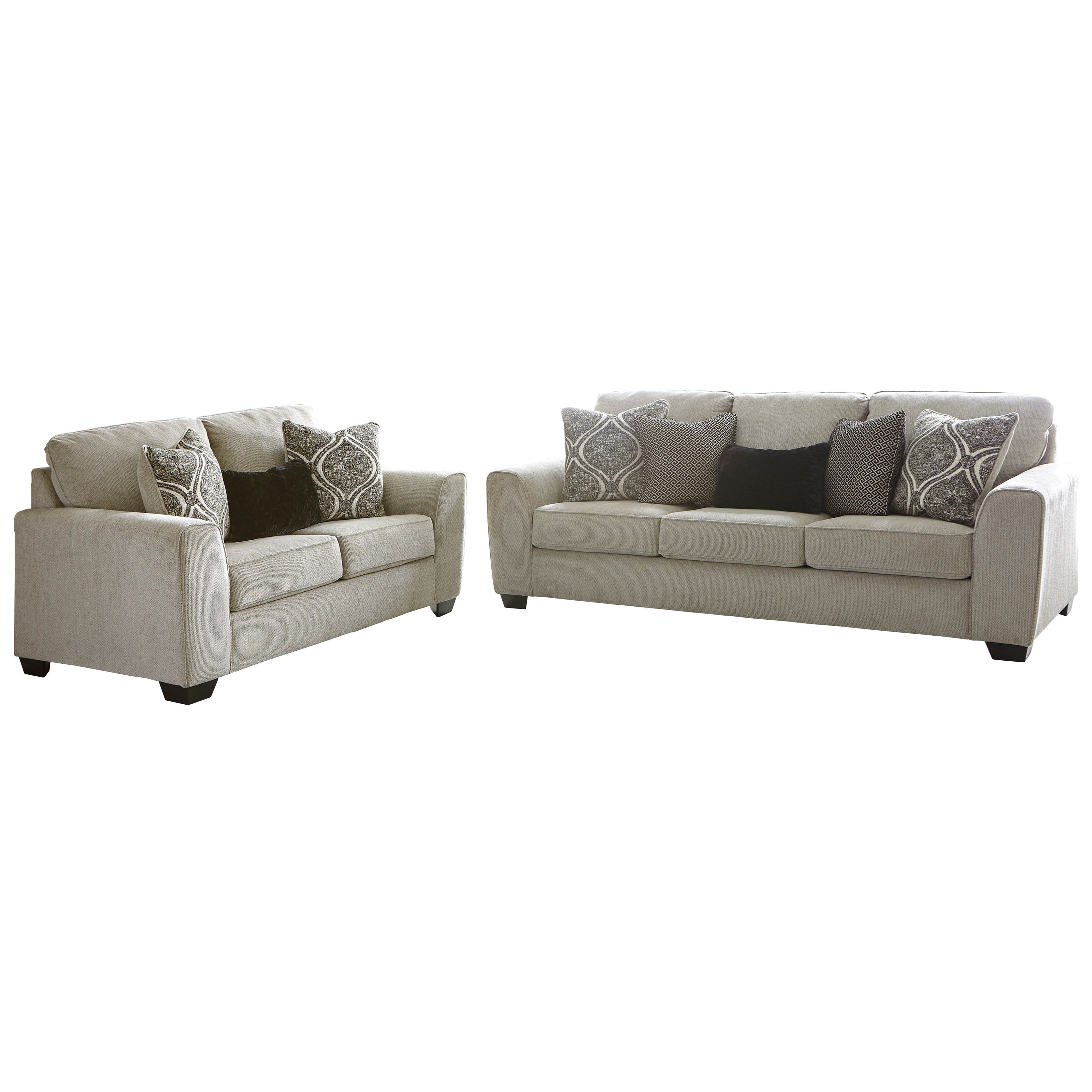 Benchcraft Parlston Contemporary Sofa With Five Toss Pillows