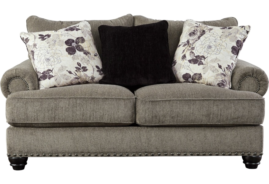 Benchcraft Sembler Transitional Loveseat With Nailhead Trim Rooms And Rest Loveseats