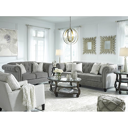 benchcraft tiarella stationary living room group standard