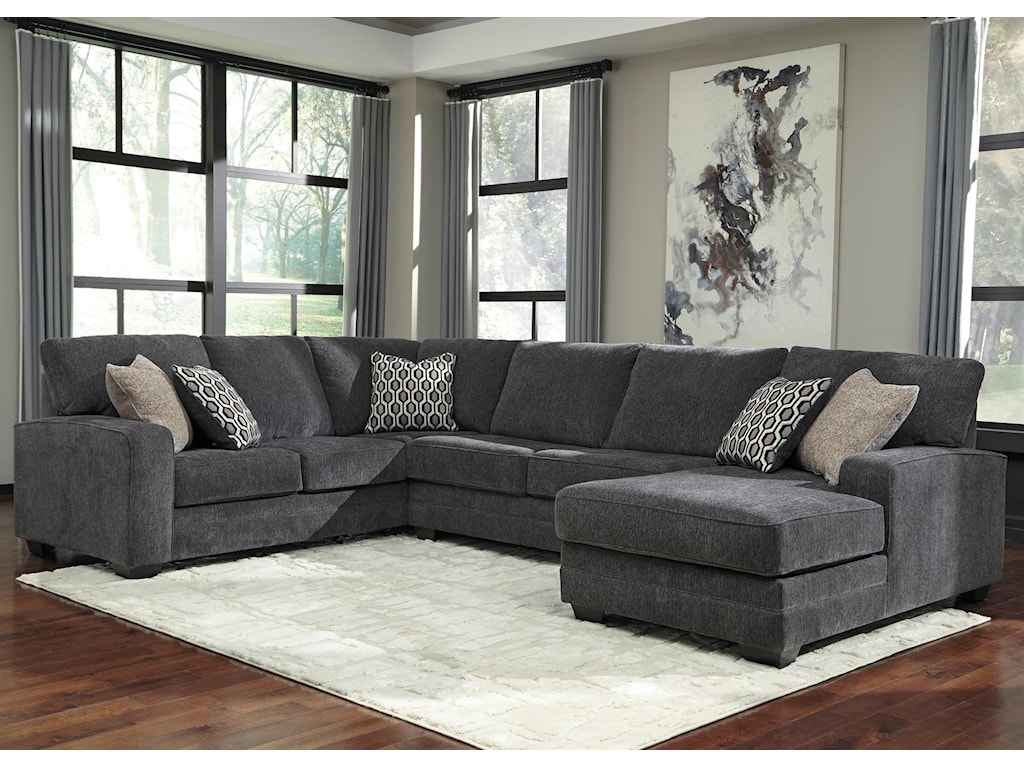 Benchcraft By Ashley Tracling Contemporary Sectional With Right Chaise Royal Furniture Sectional Sofas