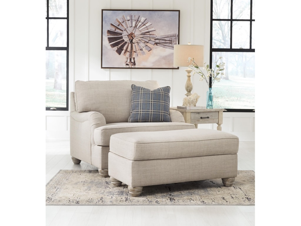 Signature Design By Ashley Traemore Chair And A Half With Ottoman Conlin S Furniture Chair Ottoman Sets