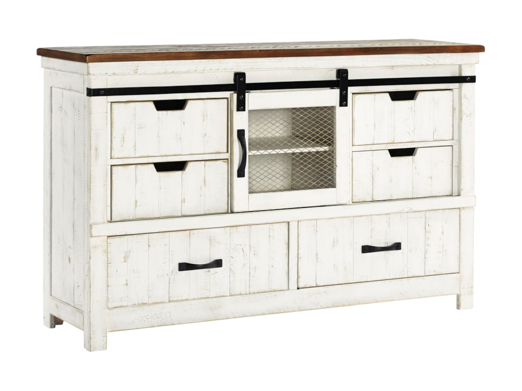 Signature Design By Ashley Wystfield Rustic Dresser With Sliding