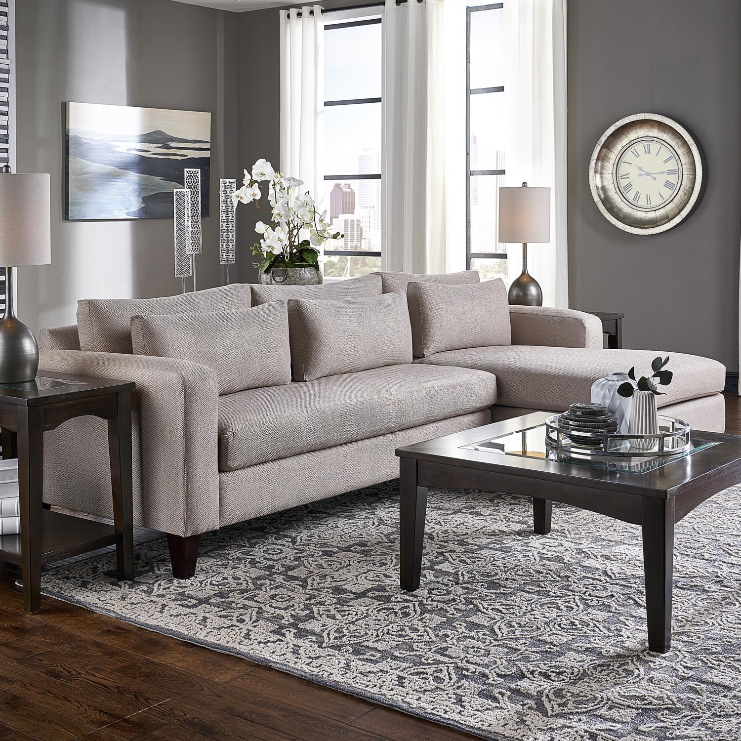 Belfort Essentials Parker Sofa Chaise Belfort Furniture Sectional Sofas