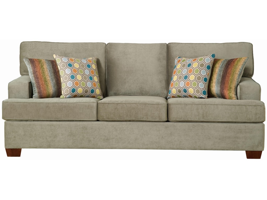 Belfort Essentials Daniel Sofa With Short Track Arms And Wood Block Belfort Essentials Daniel Sofa With Short Track Arms And Wood Block Legs Furniture