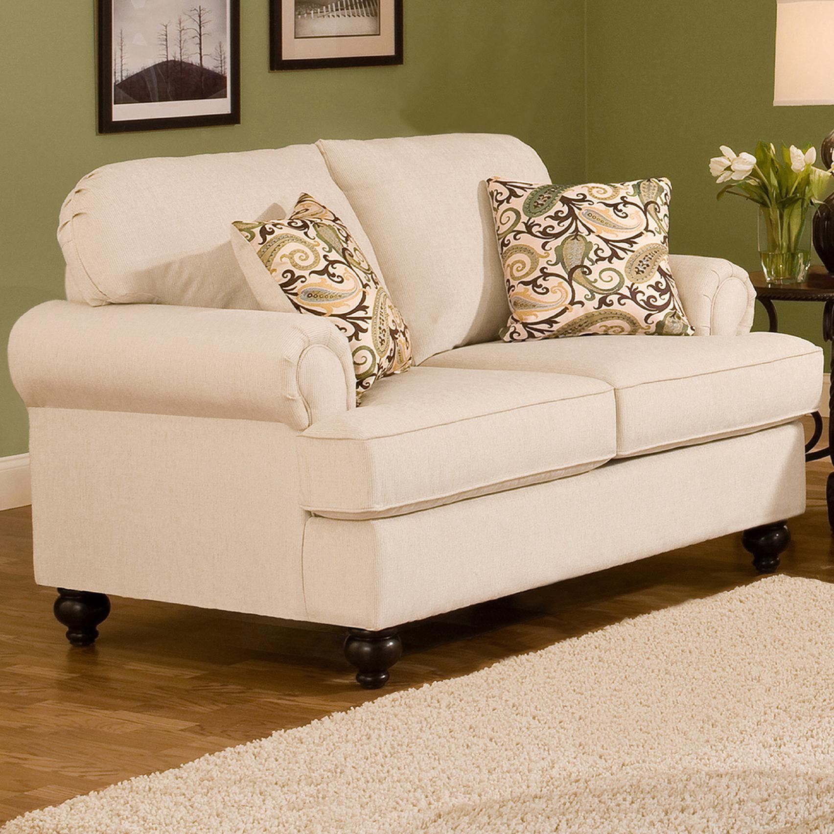 Belfort Essentials Sterling Traditional Loveseat With Rolled Arms Belfort Furniture Love Seat