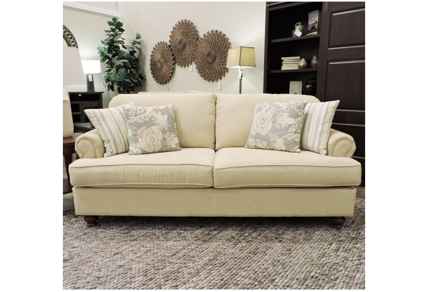 Belfort Essentials Sterling Traditional Sofa With Rolled Arms Belfort Essentials Sterling Traditional