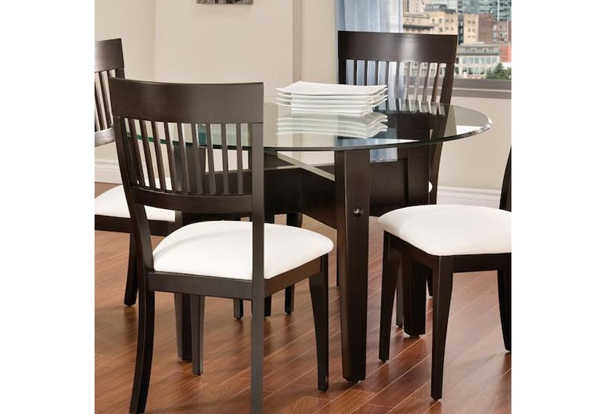 Bermex Bermex Tables Round Dining Table W Glass Top Stoney Creek Furniture Kitchen Tables