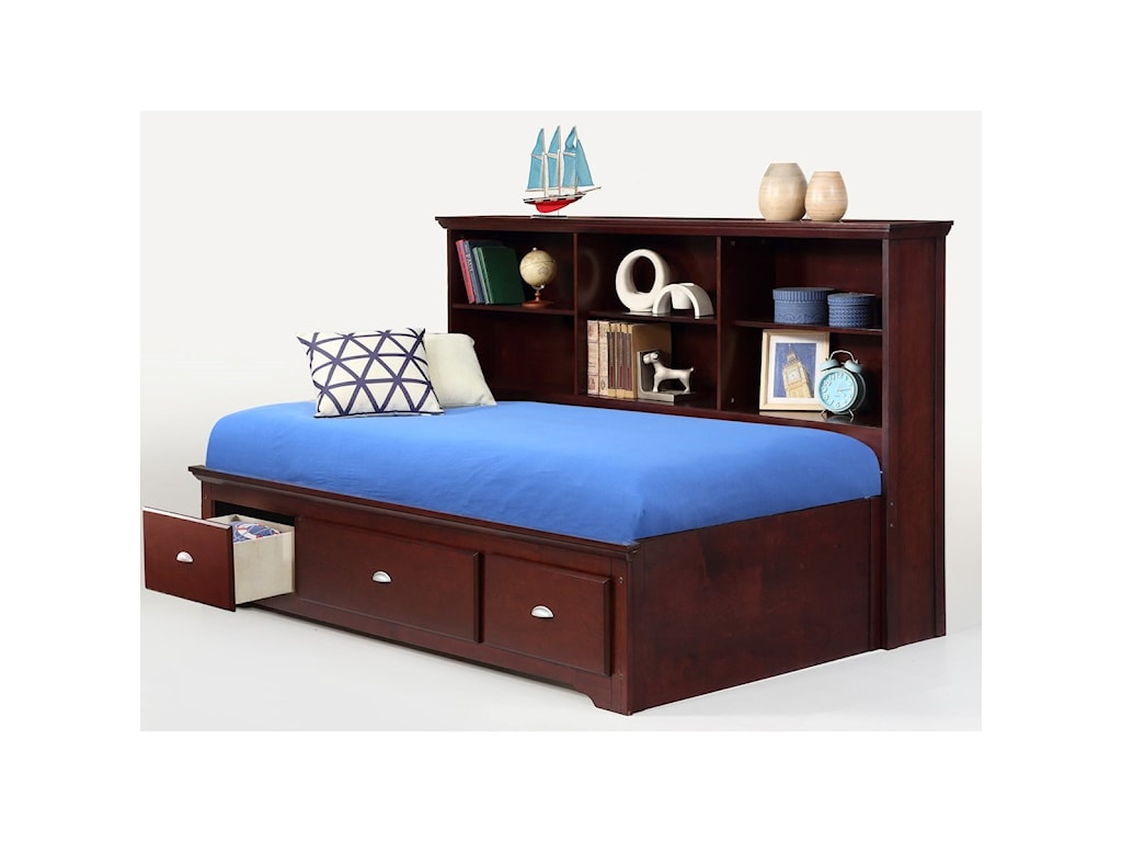 Bernards Ethan Full Lounge Bed With Bookcase Headboard Footboard