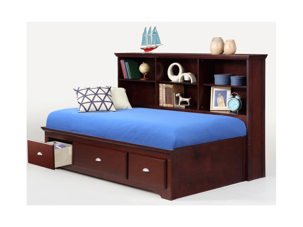 Bernards Ethan Full Lounge Bed With Bookcase Headboard Footboard