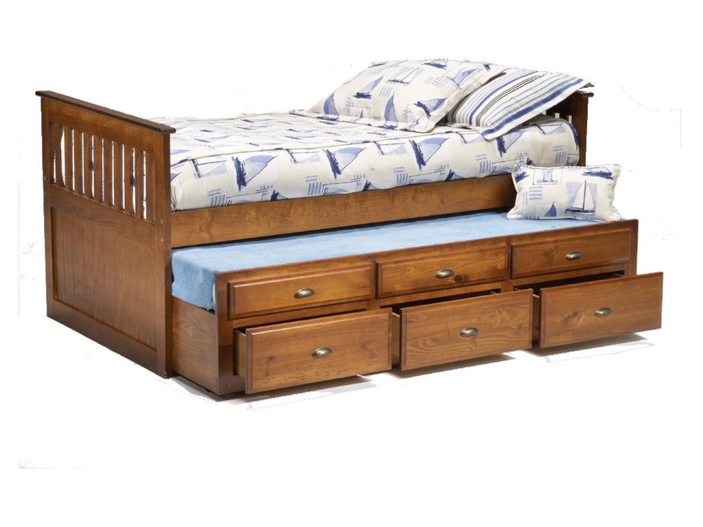 Bernards LoganTwin Captain's Bed with Trundle & Drawers