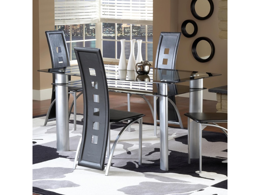 Bernards AstroDinette Table with Black/Satin Silver Finish