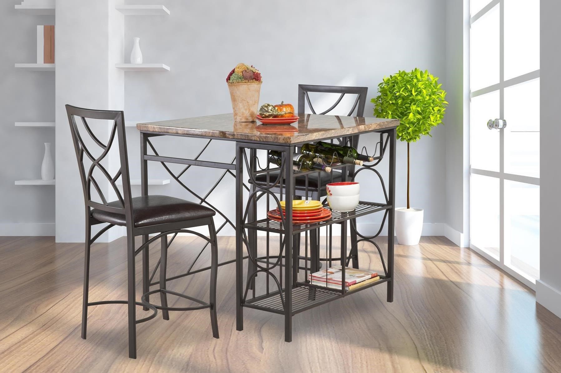 Bernards Ayden 3 Piece Counter Kitchen Island Set Westrich Furniture Appliances Pub Table And Stool Set