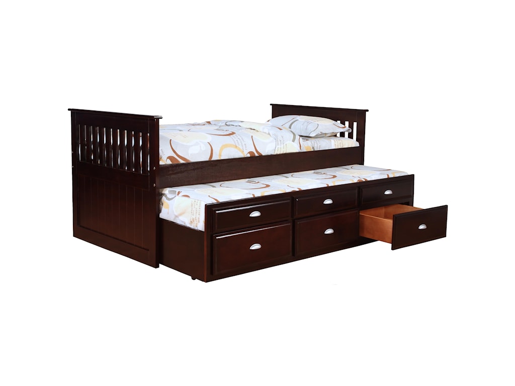 Bernards Logan Captain S Bed With Trundle And Storage Wayside